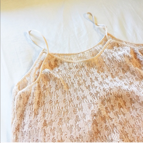 NWOT ✨ ZARA peach pleated tank with flora cutouts - Picture 2 of 3